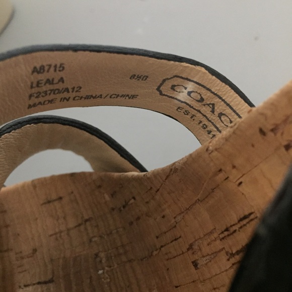 Coach Leala Black Patent Wedges - Picture 5 of 7